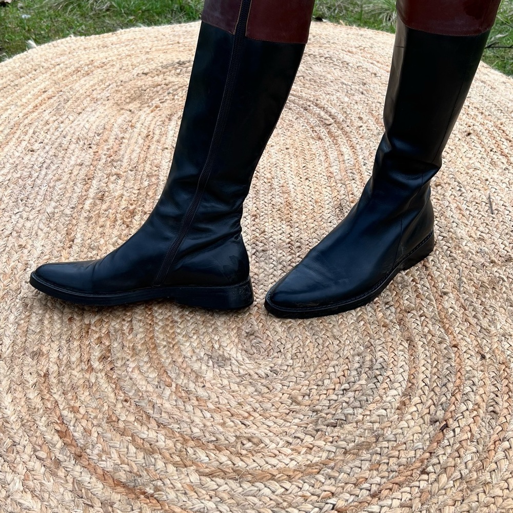 Elegant Black and Brown Women's Ann Demeulemeester riding  Boots - Picture 5 of 9